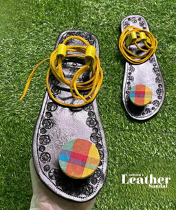 Madras Round Toe-Ring Sandal