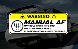 Funny Manual Transmission Car Decal – “Manual AF” – Stick Shift JDM Bumper Sticker – Weatherproof Vinyl – Gift for Car Enthusiasts