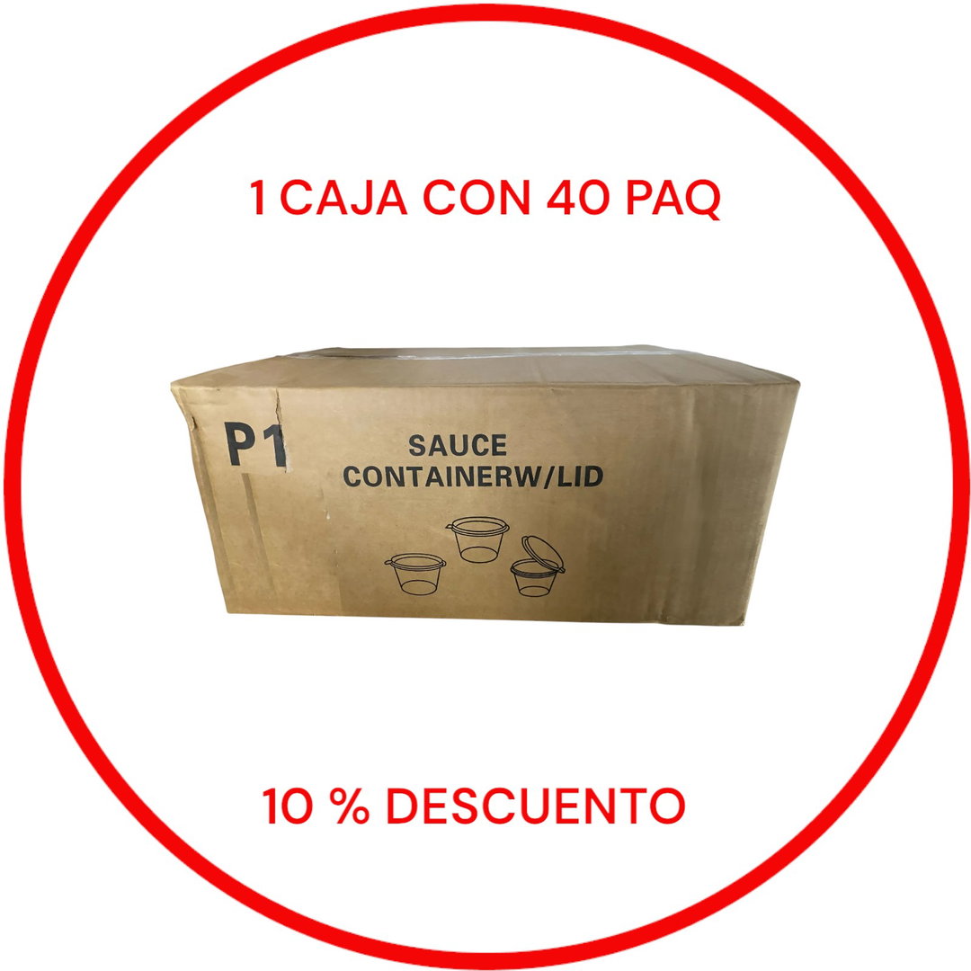 X CAJA CONTENEDOR Y TAPA DE 1 OZ CON 40 PAQ 