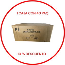 X CAJA CONTENEDOR Y TAPA DE 1 OZ CON 40 PAQ 