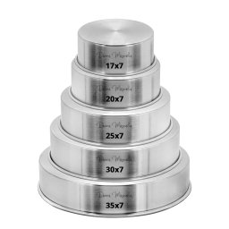 Forma  artesanal de  Alúminio Formato Cilindrico para Bolo de Base x Altura