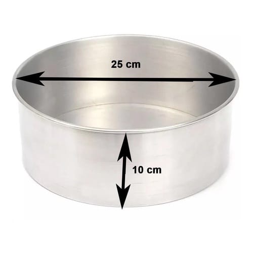 Forma  artesanal de  Alúminio Formato Cilindrico para Bolo de Base x Altura_1