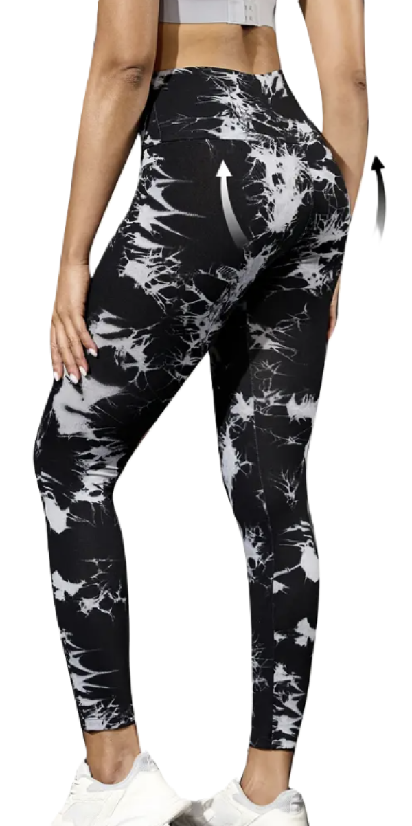 High Waisted Tie-Dye Print Athletic Leggings - size MEDIUM_3