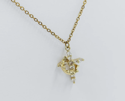 Rotating Crown Cross Pendant Necklace