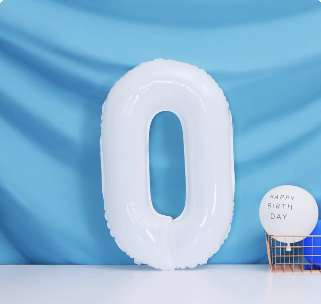 40" White Foil Number 1 Balloon