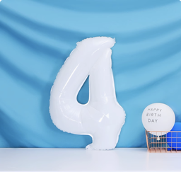 40" White Foil Number Balloon
