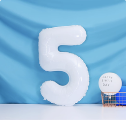 40" White Foil Number Balloon