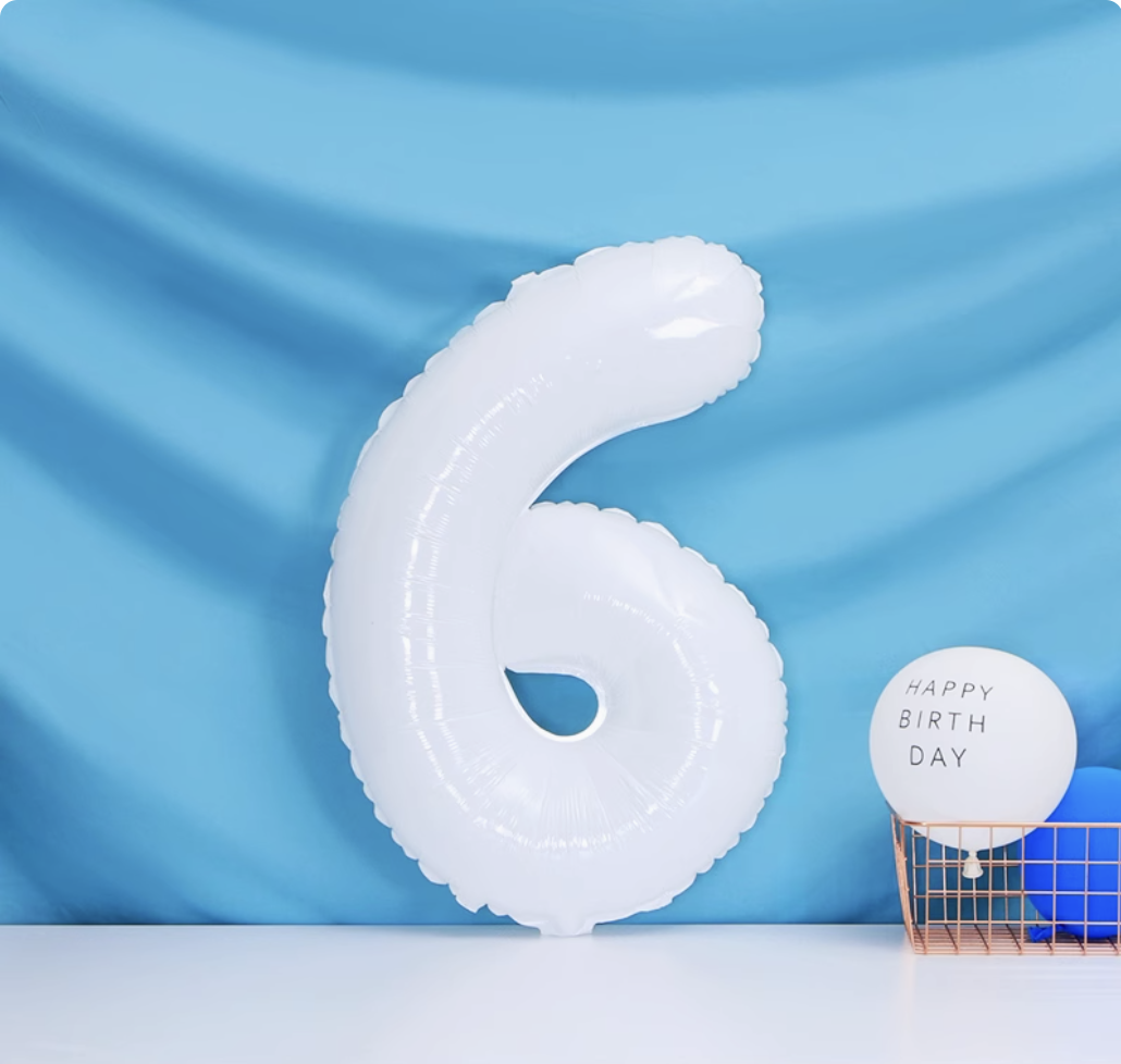 40" White Foil Number Balloon_4