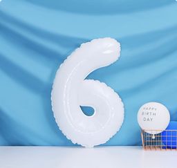 40" White Foil Number Balloon