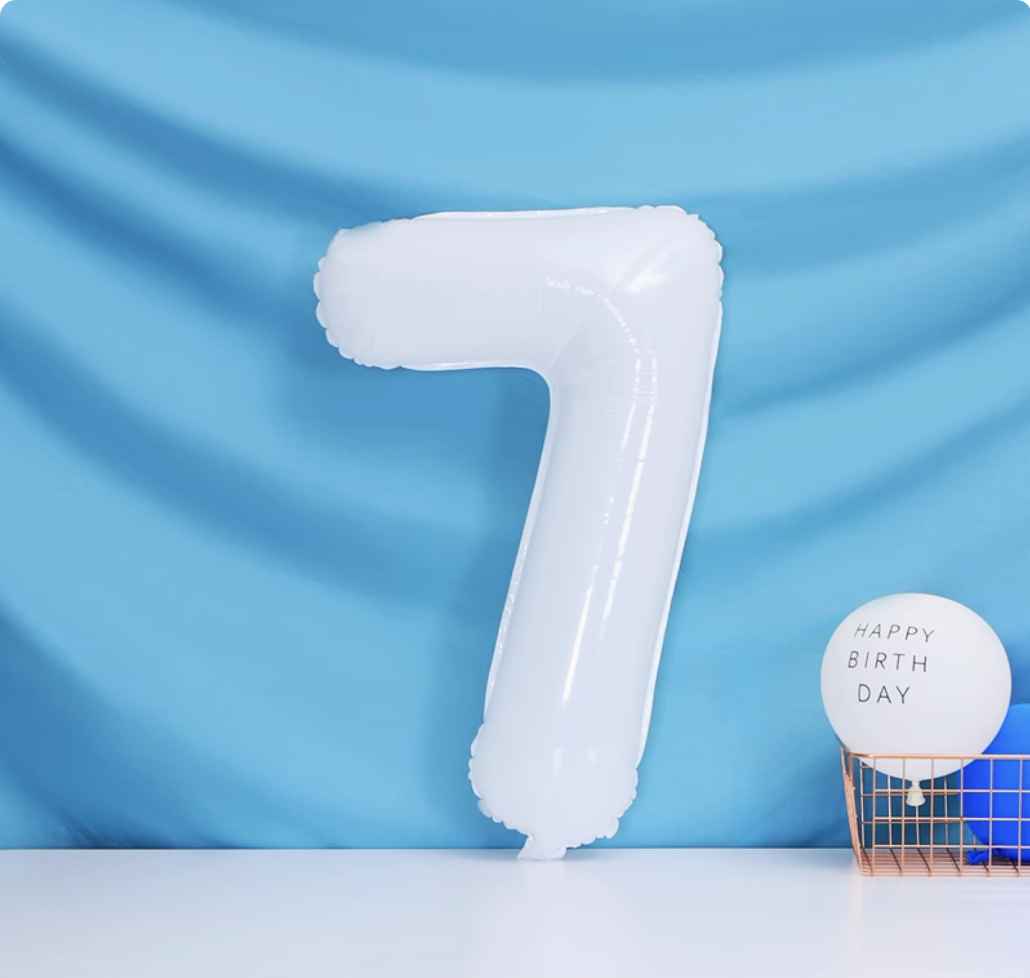 40" White Foil Number Balloon_5