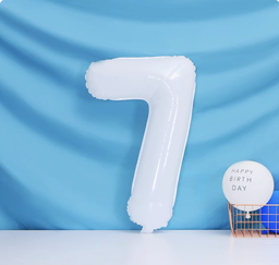 40" White Foil Number Balloon