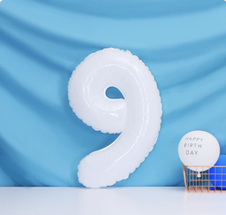 40" White Foil Number Balloon