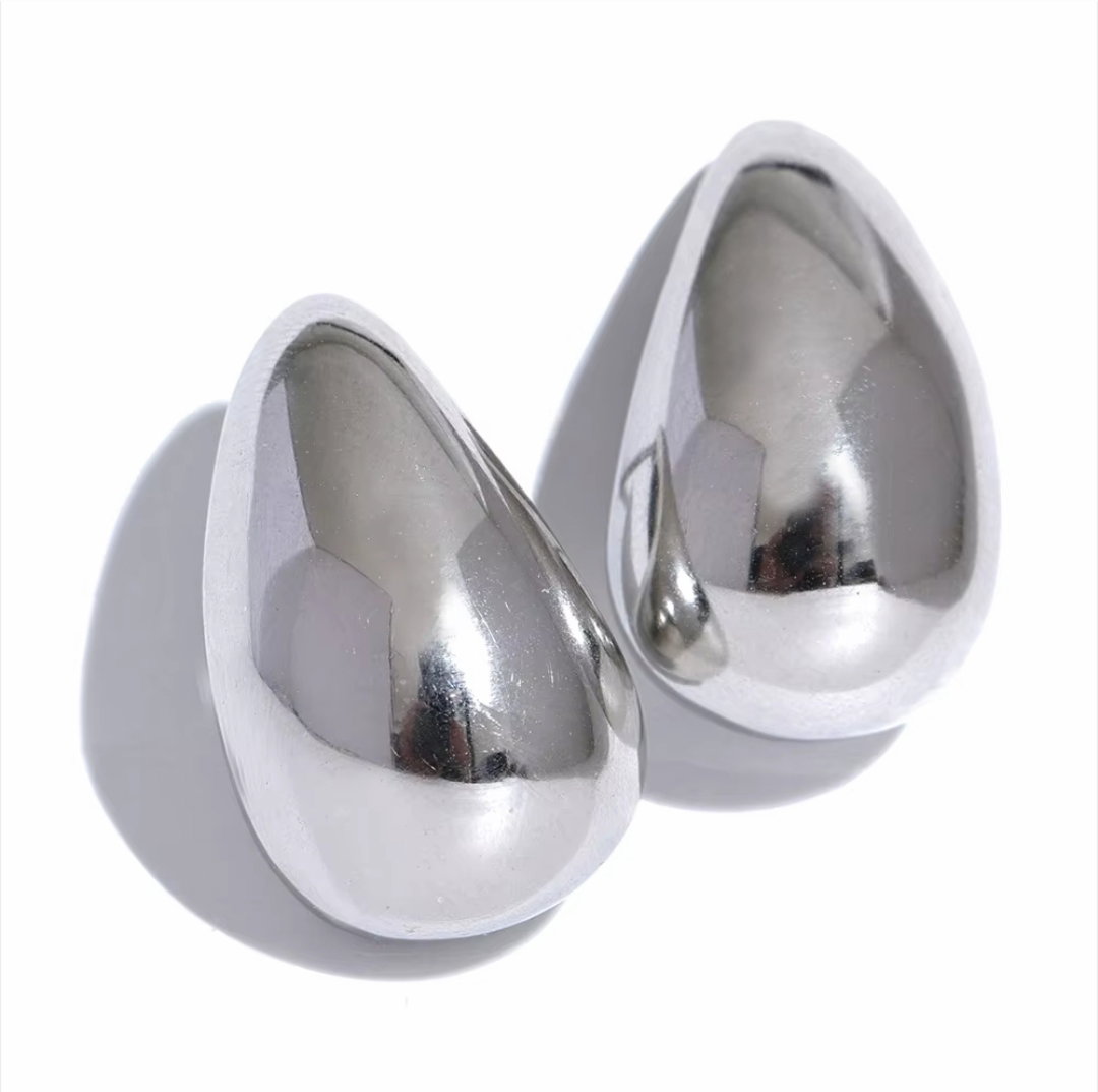 Tear Drop Earrings - Silver