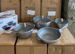 7 PCS BOWEN GRANITE COOKWARE