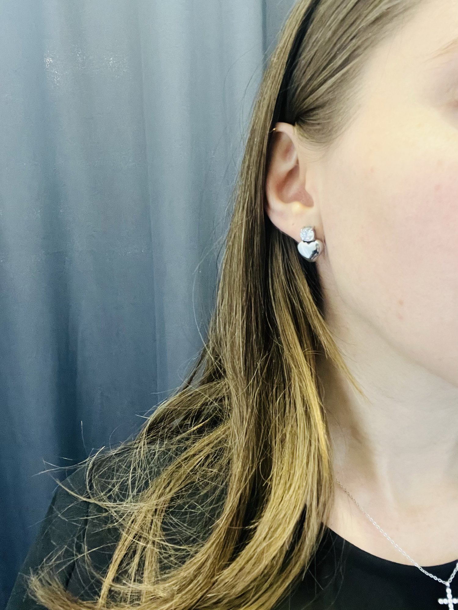 Diamond Heart Stud - Silver_1