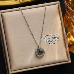 “I LOVE YOU” in 100 languages necklace