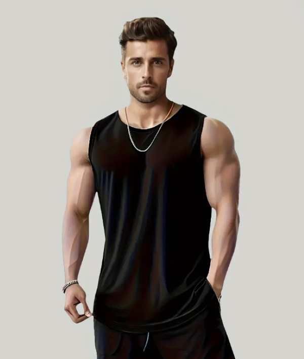 Quick-Dry TankTops for Men - Black_1