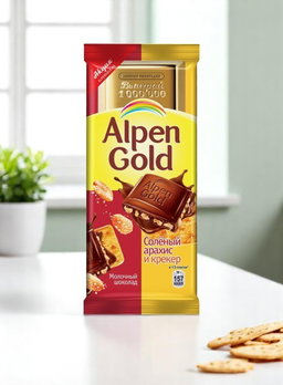 Шок/плит Alpen Gold 85г арахис ва крекери намакин