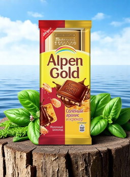 Шок/плит Alpen Gold 85г арахис ва крекери намакин