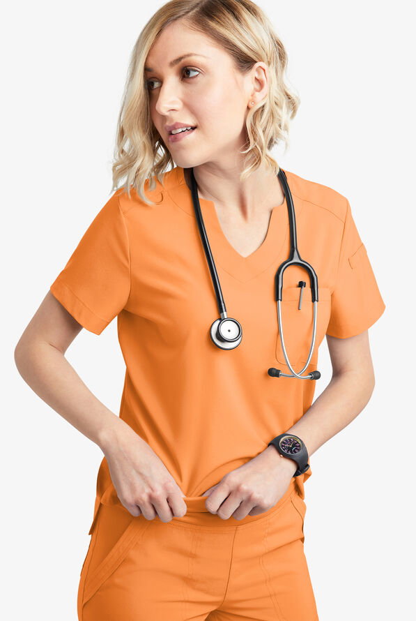 Apricot Crush Easy Stretch Scrub Top