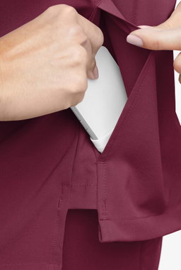 Wine/Burgandy Easy Stretch 3 Pocket Scrub Top