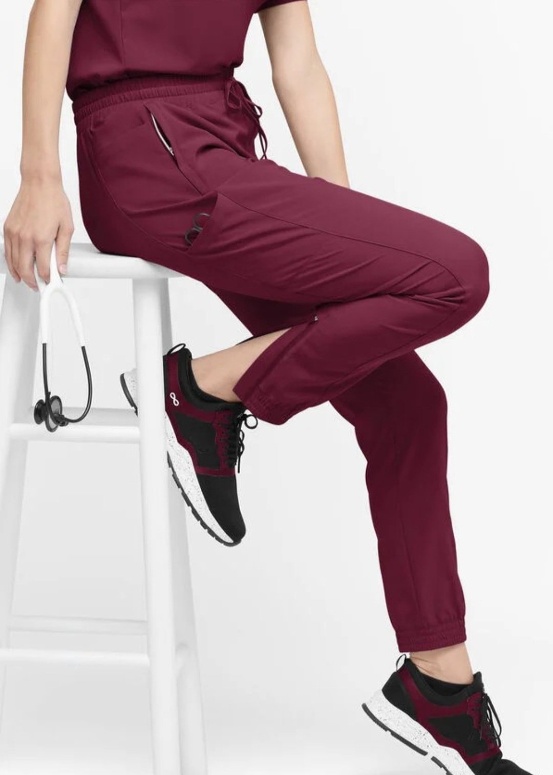 Wine/burgandy Easy Stretch 5 Pocket Jogger Pant _0