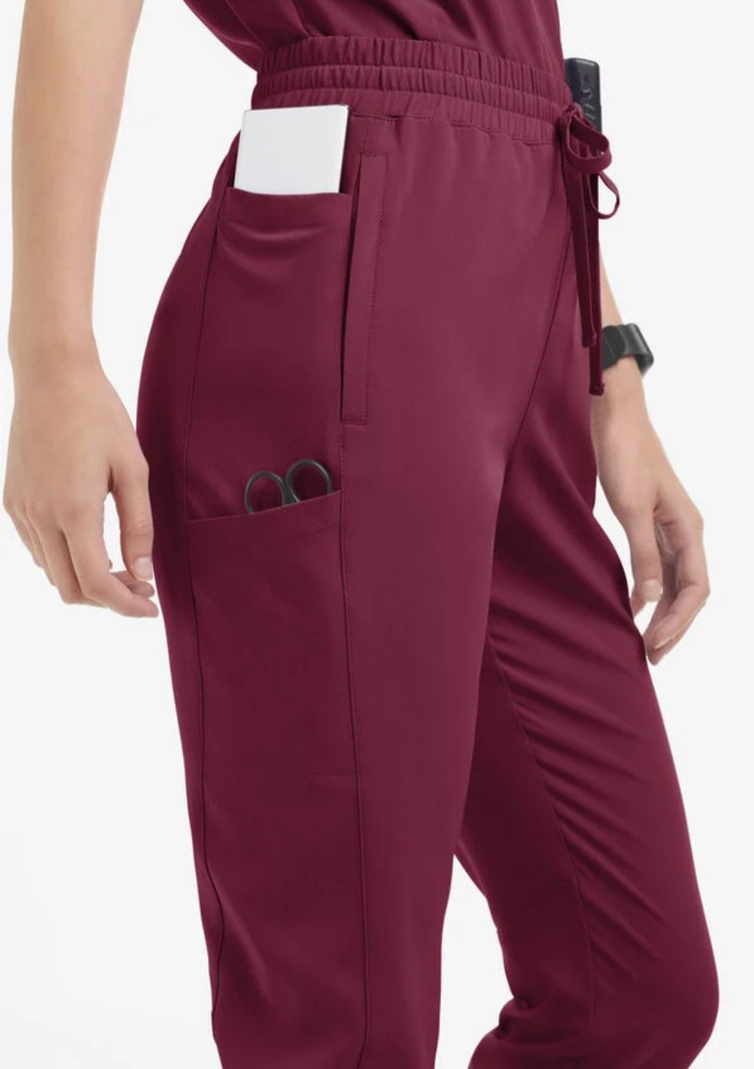 Wine/burgandy Easy Stretch 5 Pocket Jogger Pant _1