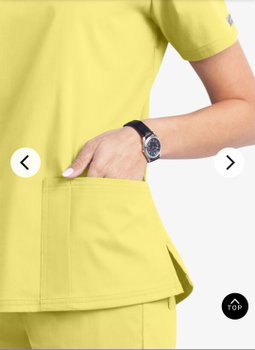 Lemon Butter-Soft Stretch 4 Pocket V-Neck Top