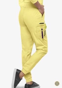 Lemon Butter-Soft 5 Pocket Cargo Jogger Scrub Pant