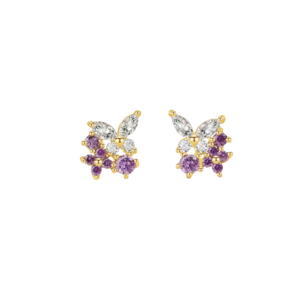 Flower and butterfly stud_0
