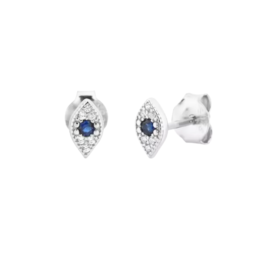 Silver devil eye stud