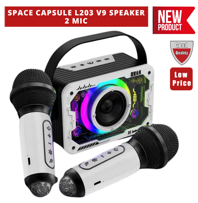 SPACE CAPSULE L203 V9 SPEAKER 2 MIC - WHITE
