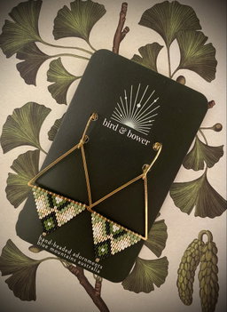 Gold Aztec Earrings - Pistachio Gold