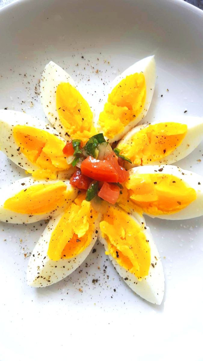 boiled eggs with salad