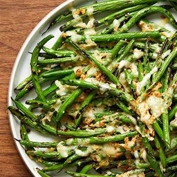 Roasted green bean parmesan