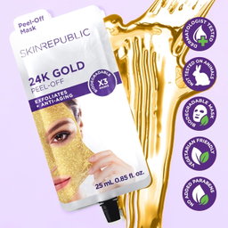 Skin Republic Gold Peel-Off Face Mask. Smoothes Skin And Helps Visibly Reduce Wrinkles. Made in Korea. 3 Pack