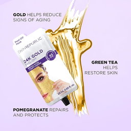 Skin Republic Gold Peel-Off Face Mask. Smoothes Skin And Helps Visibly Reduce Wrinkles. Made in Korea. 3 Pack