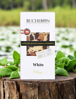 Шок/плит Bucheron 100г сафед бо бодом-клюква ва кулфинай 72%