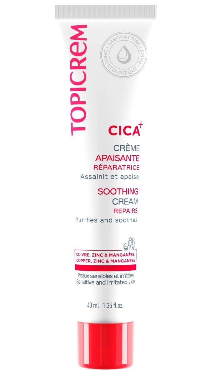 Topicrem Cica+ Crème Apaisante Réparatrice - Visage et Corps - Peaux Sensibles et Irritées, 40ml