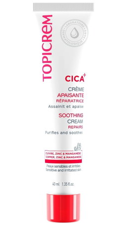 Topicrem Cica+ Crème Apaisante Réparatrice - Visage et Corps - Peaux Sensibles et Irritées, 40ml