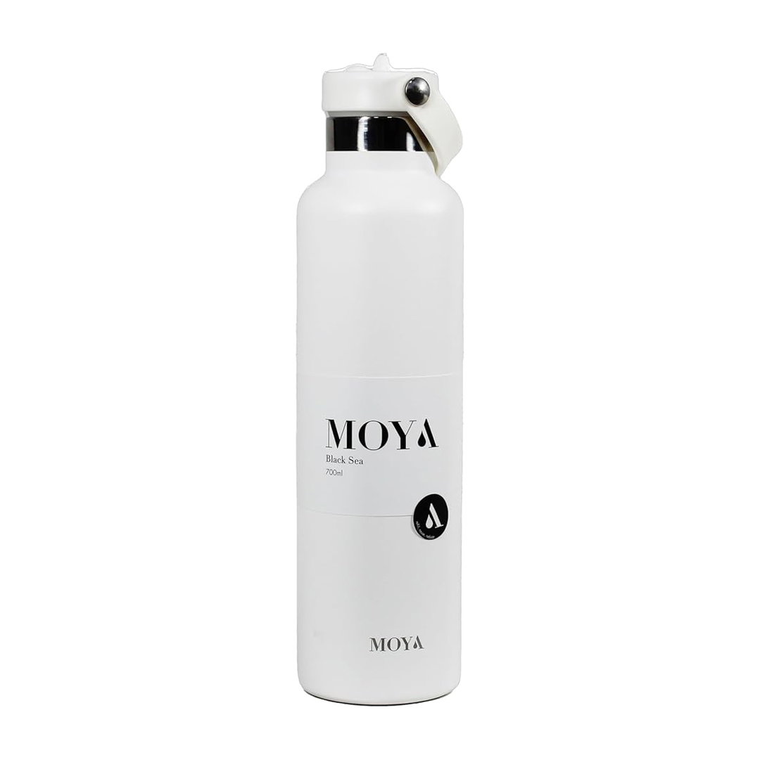 Moya "Black Sea" 700ml Insulated Sustainable Water Bottle White