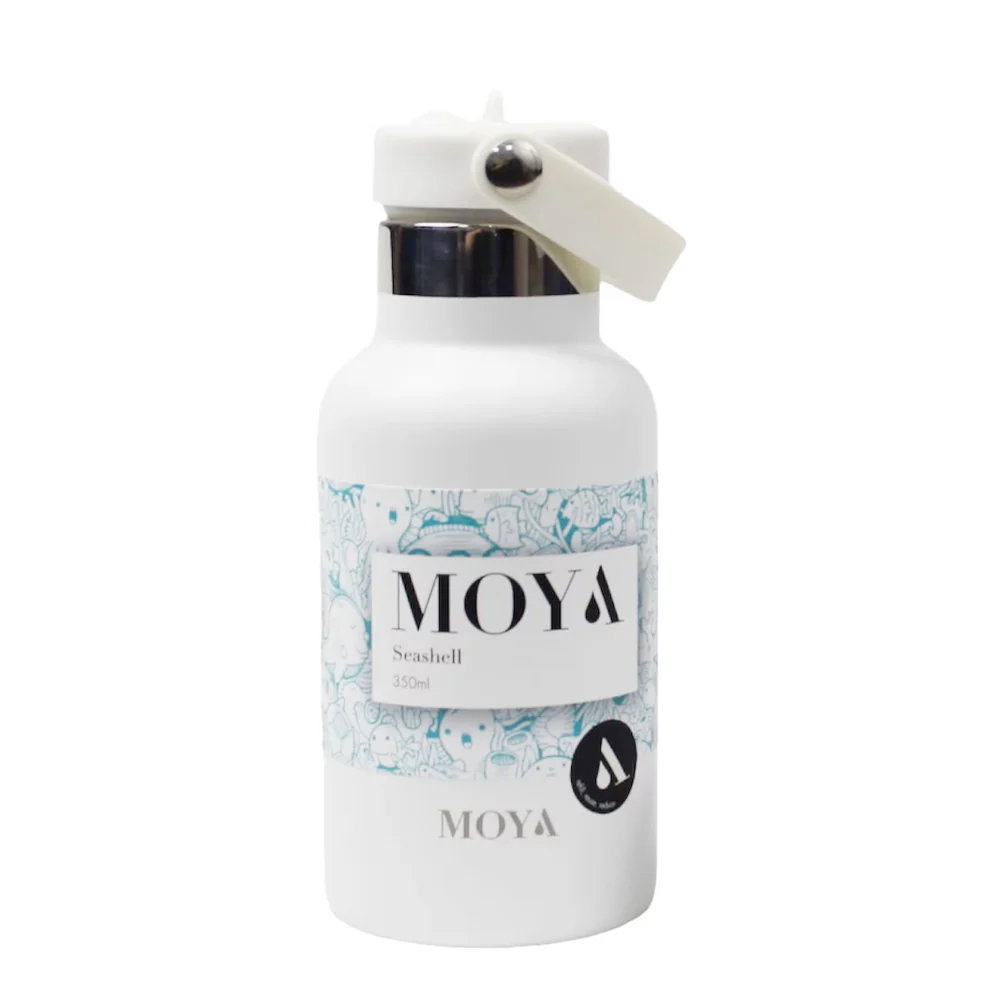 Moya"Seashell" 350ml Insulated Sustainable Water Bottle White_0