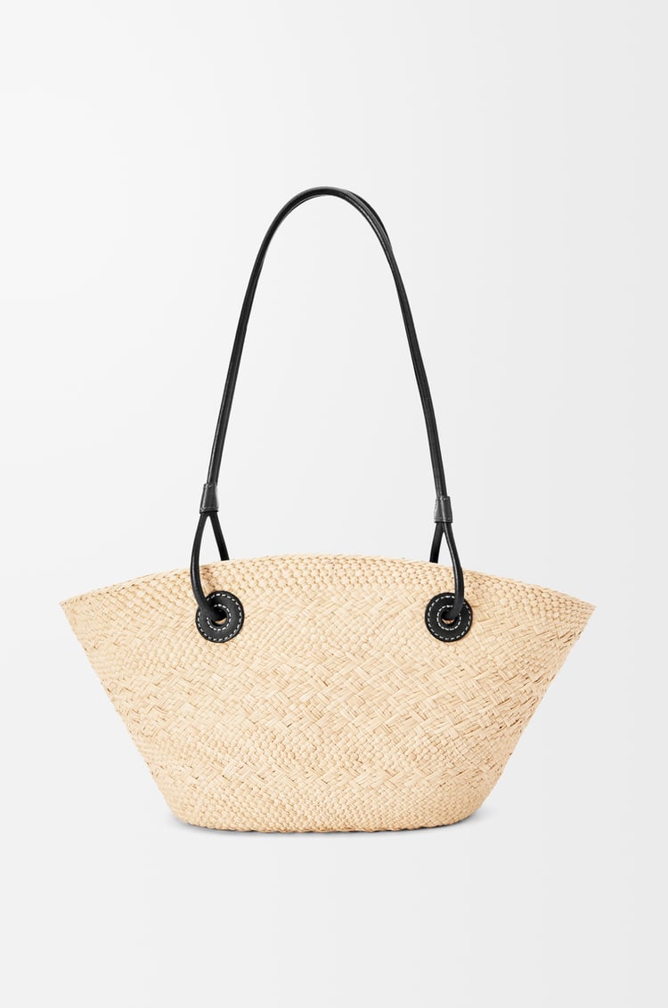 Loewe small anagram black raffia bag  _5
