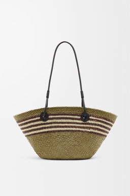 Limited edition - Loewe small anagram green raffia bag  