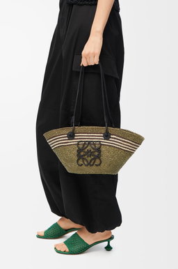 Limited edition - Loewe small anagram green raffia bag  