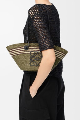 Limited edition - Loewe small anagram green raffia bag  