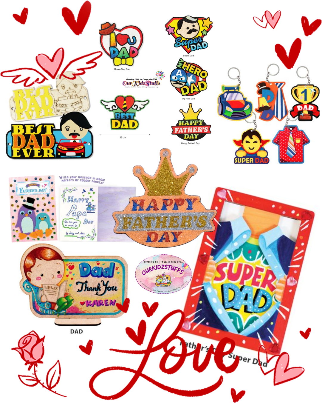 DIY Felt Craft Father's Day Car Display Board Kit