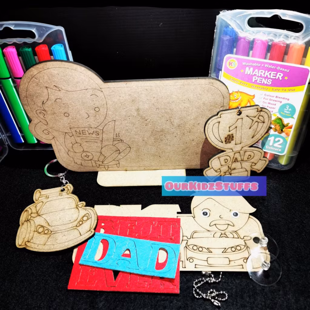 DIY Felt Craft Father's Day Car Display Board Kit_7
