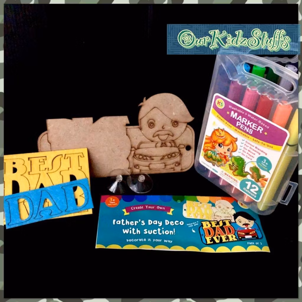 DIY Felt Craft Father's Day Car Display Board Kit_11