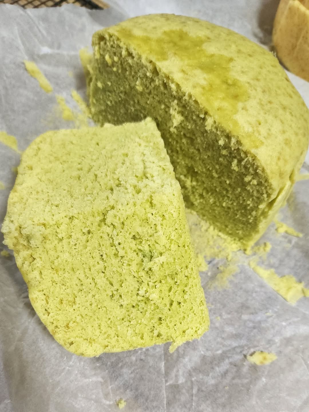 Pandan steamed egg cake! 7 inch_1